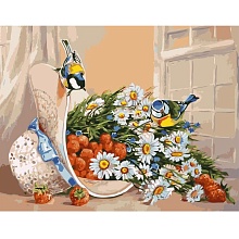 Картина по номерам 40х50 см VA-1970 Цветы, ягоды и птицы (худ. Самарская Е.)