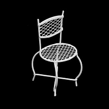 Металлический мини стул, белый 4,3*3,5*4*7,5см Астра