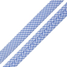 Косая бейка шотландка 15мм  (13, голубой/белый)