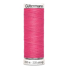Нить Sew-All 100/200 м для всех материалов, 100% полиэстер Gutermann (986, яр.розовый)