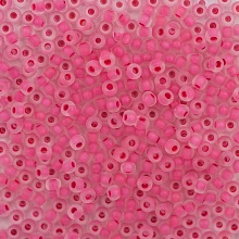 Бисер Preciosa 10/0 ~5гр  (38398 М, матовый прозрачный, розовая линия внутри)