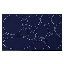 Заплатка самоклеющаяся круги, овалы (ткань) 145х245мм  (синий2)