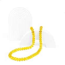 Бусины граненые "Рондель" на нити 8 мм (стекло) (31AB, желтый)
