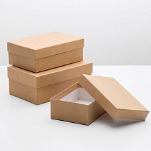 Крафт коробка однотонный  (3, 15 х 9 х 5 см, прямоугольная)
