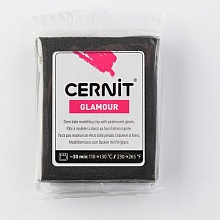Пластика Cernit Glamour перламутровый 56-62гр (100, черный)