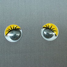 Глазки клеевые бегающие с ресницами 20мм (10шт) (5, желтый )
