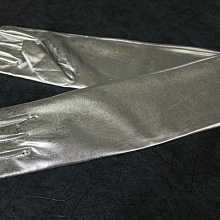 Перчатки лайкра металлик длинные №6850    (2, серебро)