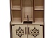 Деревянная заготовка кукольная мебель 'Кухонный шкаф тройной с мойкой и резными дверцами' 10*13*5,5 см, 