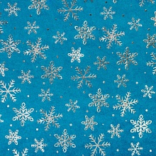 Бархат принт снежинки 43733 (3, голубой)