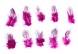 Набор перьев для декора 10 шт., (5 × 2 см),  розовый с чёрным