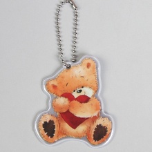 Светоотражающий элемент «Медведь», 7 × 6 см, цвет оранжевый/красный