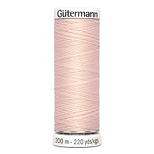 Нить Sew-All 100/200 м для всех материалов, 100% полиэстер Gutermann (658, св.персиковы...
