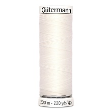 Нить Sew-All 100/200 м для всех материалов, 100% полиэстер Gutermann (111, молочный)