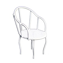Металлический мини стул, белый 4*3*6,5см Астра
