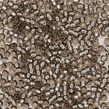 Бисер Preciosa 10/0 ~5гр  (78141, серый, серебряная линия внутри)