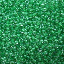  Бисер Preciosa 10/0 20гр (38656, прозрачный, зеленая линия внутри)