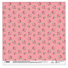Бумага для скрапбукинга "Розовый ситец", 30.5х30.5 см