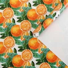 Бумага упаковочная глянцевая «Яркие мандарины», 50х70 см
