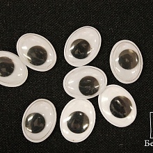 Глазки клеевые бегающие овал 16 мм (10шт) (1, черный)