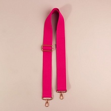 Ручка стропа с карабинами, 140×3,8см, розовый/золото
