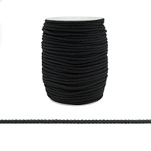 Шнур х/б 5мм плетеный (02, черный)