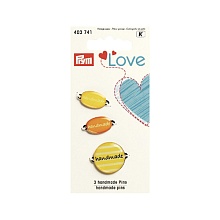 Эмблемы Handmade Prym Love, металл/пластик, желтый, упак./3 шт., Prym