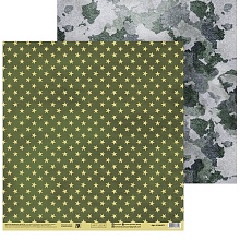 Бумага для скрапбукинга «Армейские звёзды», 30.5 × 32 см, 190 г/м