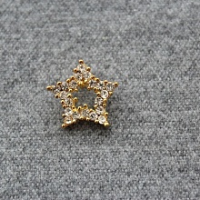 Пуговица со стразами ВК-20  (1, звезда, золото)