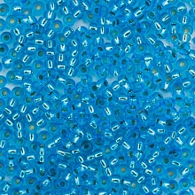 Бисер Preciosa 10/0 ~5гр  (08265, голубой, серебряная линия внутри)