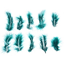 Набор перьев для декора 10 шт, размер 10*2 цвет изумрудный 