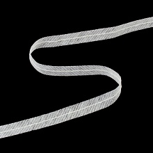 Лента нитепрошивная клеевая по косой усиленная (0536-0011) 12 мм  (белый)