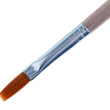 Кисть нейлон, плоская, № 8, ручка из дерева