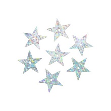 Пайетки звездочки 20мм (уп=10гр)      (50112, серебро голограмма)