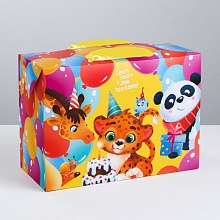 Пакет—коробка «С Днём Рождения!», 28 × 20 × 13 см
