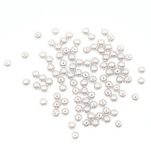 Бусины круглые, пластик, 8 мм, упак./25 гр., 'Астра' (001, белый)