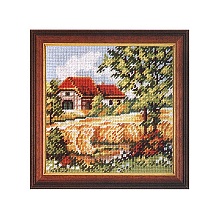 Набор для вышивания гобелен "Сельский пейзаж с домиком" 21х21см, RICO ...