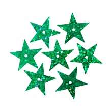 Пайетки звездочки 20мм (уп=10гр)      (50104, зеленый голограмма)