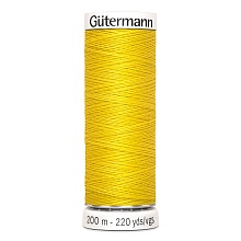 Нить Sew-All 100/200 м для всех материалов, 100% полиэстер Gutermann (177, желтый)