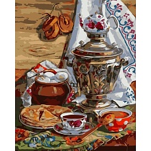 Картина по номерам, 40*50см Чай с вареньем