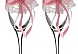 Набор подвязок на бокалы белый-розовый 3*28см