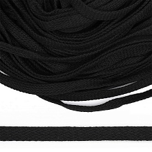 Шнур плоский х/б 10мм турецкое плетение  (032, черный)
