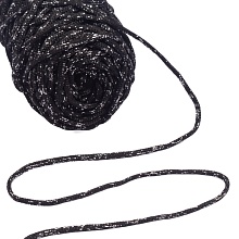 Шнур полиэф.для вязания  3мм с люрексом, 100м (черный с люрексом)