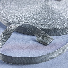 Лента киперная декоративная цветная №7456 10 мм (59, серый/серебро)