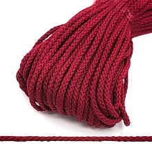 Шнур отделочный плетеный, 4 мм*30 м (бордовый)