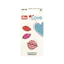 Эмблемы Handmade Prym Love, металл/пластик, красный, упак./3 шт., Prym 