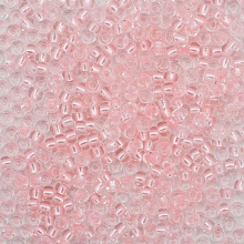 Бисер Preciosa 10/0 ~5гр  (38298, прозрачный, розовая перламутровая линия внутри)