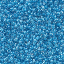 Бисер Preciosa 10/0 ~5гр  (38165, прозрачный, голубая линия внутри)