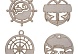 Набор декоративных элементов 'Пираты' 6,*7см, 6*6см (4шт) Астра 