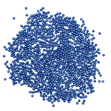 Бусины круглые, пластик,  3мм, 20гр (041, синий)