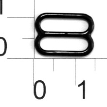 Регулятор для бретелек металл 12мм черный  (уп=2пары)